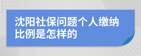 沈阳社保问题个人缴纳比例是怎样的