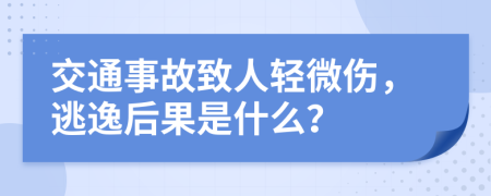 交通事故致人轻微伤，逃逸后果是什么？