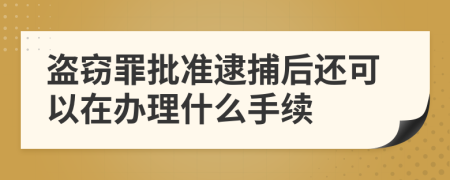 盗窃罪批准逮捕后还可以在办理什么手续