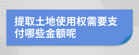 提取土地使用权需要支付哪些金额呢
