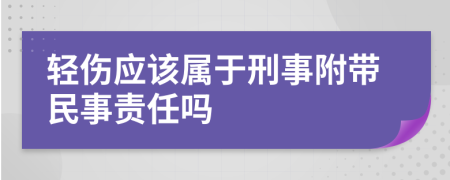 轻伤应该属于刑事附带民事责任吗