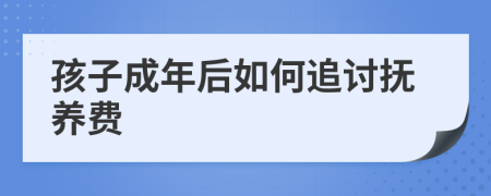 孩子成年后如何追讨抚养费