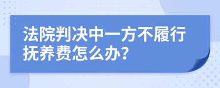 法院判决中一方不履行抚养费怎么办？