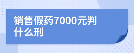 销售假药7000元判什么刑