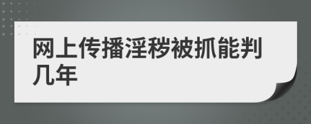 网上传播淫秽被抓能判几年