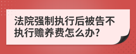 法院强制执行后被告不执行赡养费怎么办?