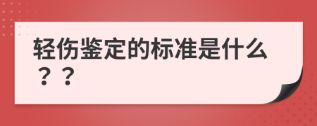 轻伤鉴定的标准是什么？？