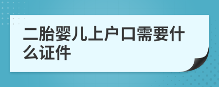 二胎婴儿上户口需要什么证件