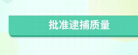 批准逮捕质量