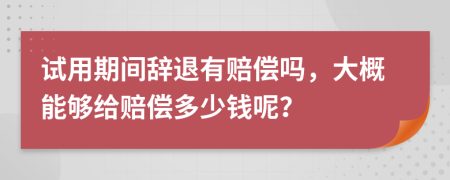 试用期间辞退有赔偿吗，大概能够给赔偿多少钱呢？