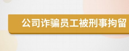 公司诈骗员工被刑事拘留