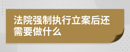 法院强制执行立案后还需要做什么