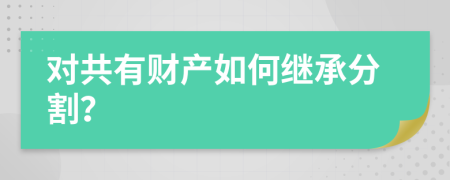 对共有财产如何继承分割？