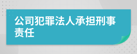 公司犯罪法人承担刑事责任