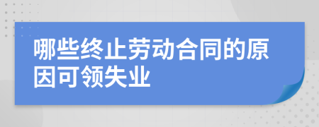 哪些终止劳动合同的原因可领失业