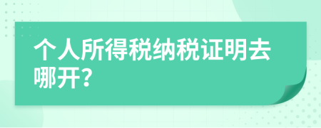 个人所得税纳税证明去哪开？