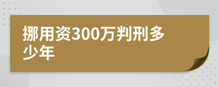 挪用资300万判刑多少年