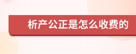 析产公正是怎么收费的