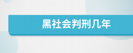 黑社会判刑几年