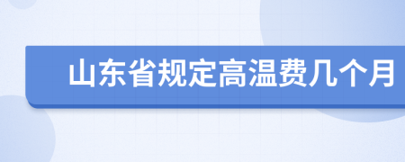 山东省规定高温费几个月