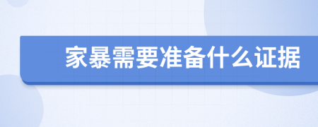家暴需要准备什么证据