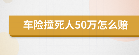 车险撞死人50万怎么赔