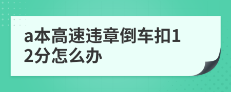 a本高速违章倒车扣12分怎么办