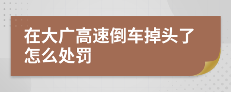 在大广高速倒车掉头了怎么处罚