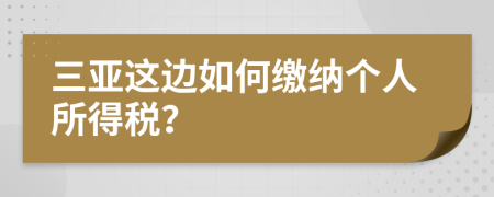 三亚这边如何缴纳个人所得税？