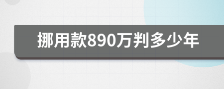 挪用款890万判多少年