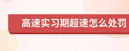 高速实习期超速怎么处罚