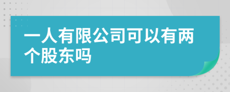 一人有限公司可以有两个股东吗