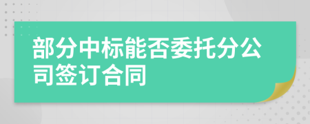 部分中标能否委托分公司签订合同