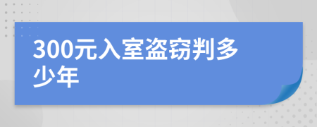 300元入室盗窃判多少年