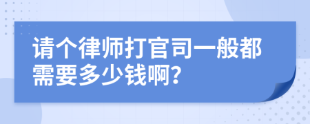 请个律师打官司一般都需要多少钱啊？