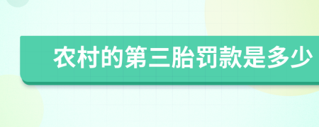 农村的第三胎罚款是多少