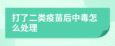 打了二类疫苗后中毒怎么处理