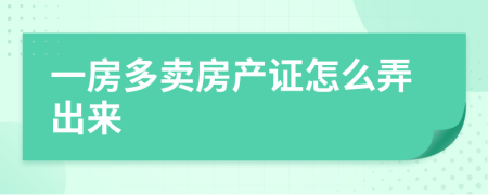 一房多卖房产证怎么弄出来