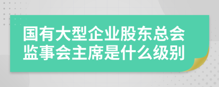 国有大型企业股东总会监事会主席是什么级别