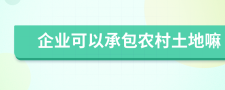 企业可以承包农村土地嘛