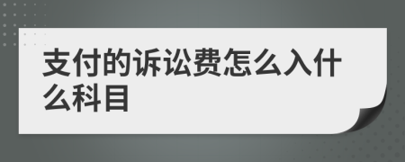 支付的诉讼费怎么入什么科目