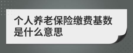 个人养老保险缴费基数是什么意思