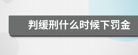 判缓刑什么时候下罚金