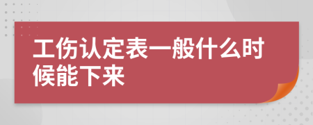 工伤认定表一般什么时候能下来