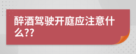 醉酒驾驶开庭应注意什么??