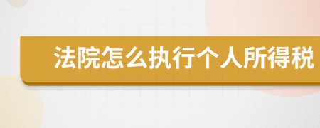 法院怎么执行个人所得税