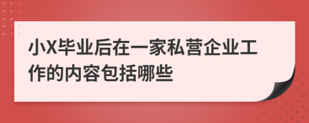 小X毕业后在一家私营企业工作的内容包括哪些