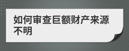 如何审查巨额财产来源不明