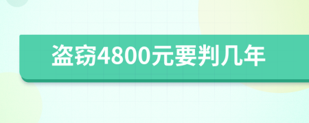 盗窃4800元要判几年