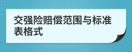 交强险赔偿范围与标准表格式